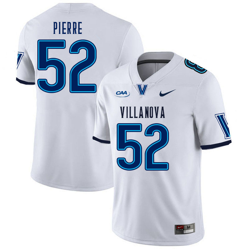 Men #52 Chandon Pierre Villanova Wildcats College Football Jerseys Stitched Sale-White